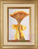 Картина вышитая шелком Золотой символ богатства ручной работы