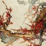 Шёлковая картина "Ветка красной сакуры"