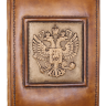 Ежедневник из натуральной кожи с барельефом "Герб Российской Федерации" 15х22 см. Сменный блок страниц.