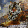 Шёлковая картина "Тигр в камышах"